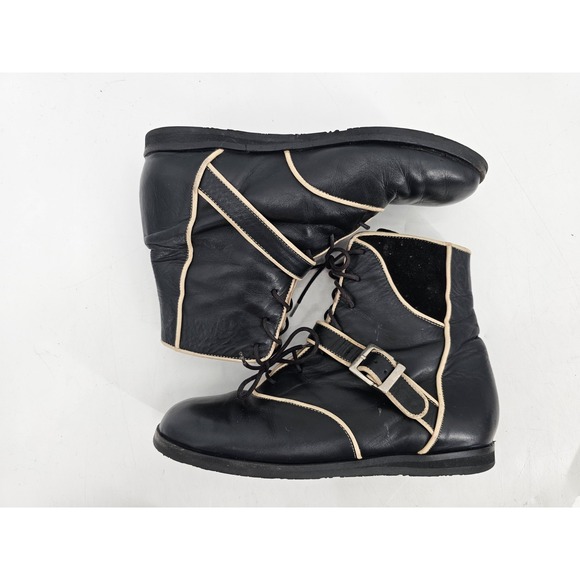 JOHN FLUEVOG "IN THE MONEY" BLACK BOOTS BOOTEES WITH BUCKLES STRAPS Size 7 - Picture 12 of 16